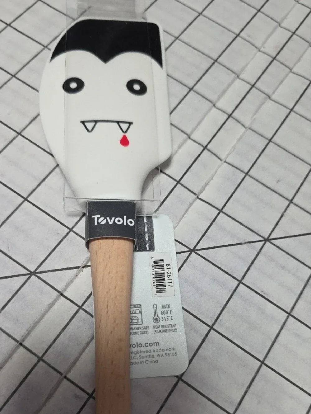 Tovolo Vampire Silicone Spatula W Wood Handle - White & Black, NIP,  Spatulart